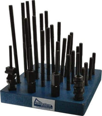 Gibraltar - 38 Piece, 3/8-16 Stud, 7/16" T Slot, T Nut & Stud Kit - 11/16" T-Slot Nut Width, 3, 4, 5, 6, 7, 8" Stud Lengths - Benchmark Tooling