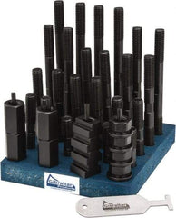 Gibraltar - 38 Piece, 5/8-11 Stud, 11/16" T Slot, T Nut & Stud Kit - 1-1/8" T-Slot Nut Width, 3, 4, 5, 6, 7, 8" Stud Lengths - Benchmark Tooling