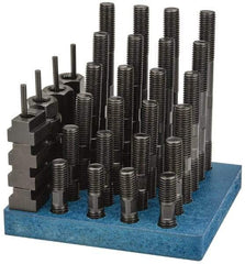 Gibraltar - 38 Piece, 3/4-10 Stud, 13/16" T Slot, T Nut & Stud Kit - 1-1/4" T-Slot Nut Width, 3, 4, 5, 6, 7, 8" Stud Lengths - Benchmark Tooling