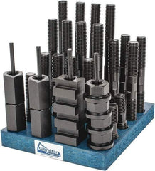 Gibraltar - 38 Piece, 3/4-10 Stud, 7/8" T Slot, T Nut & Stud Kit - 1-1/2" T-Slot Nut Width, 3, 4, 5, 6, 7, 8" Stud Lengths - Benchmark Tooling