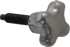 Gibraltar - 1/4-20 Lobed Shoulder Dog Point Tip Steel Thumb Screw - 1-3/4" OAL, 1-1/8" Head Diam x 3/4" Head Height, Black Oxide Finish - Benchmark Tooling