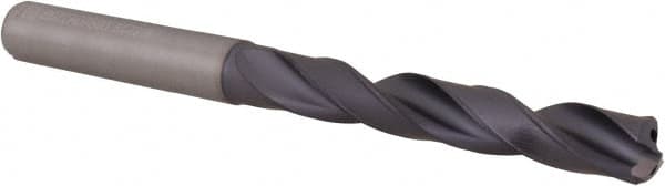 Kennametal - 7.5mm 140° Solid Carbide Jobber Drill - TiAlN Finish, Right Hand Cut, Spiral Flute, Straight Shank, 91mm OAL, Standard Point - Benchmark Tooling