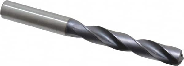 Kennametal - 11.2mm 140° Solid Carbide Jobber Drill - TiAlN Finish, Right Hand Cut, Spiral Flute, Straight Shank, 118mm OAL, Standard Point - Benchmark Tooling