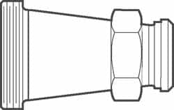 VNE - 2-1/2 x 1-1/2" Bevel Seat Style Sanitary Stainless Steel Pipe Concentric Reducer - Exact Industrial Supply
