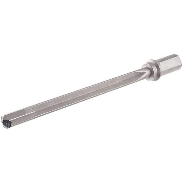 Iscar - 375mm Max Drill Depth, 25xD, 14.5mm Diam, Indexable Insert Drill - 1 Insert, 25mm Shank Diam, Weldon Flat Shank - Benchmark Tooling