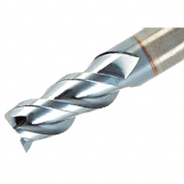 Iscar - 5/8", 1-1/4" LOC, 5/8" Shank Diam, 3-1/2" OAL, 3 Flute, Solid Carbide Square End Mill - Single End, TiAlN Finish, Spiral Flute, 45° Helix, Right Hand Cut, Right Hand Flute - Benchmark Tooling