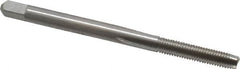 Interstate - #6-48 UNS 3 Flute Bright Finish High Speed Steel Straight Flute Standard Hand Tap - Bottoming, Right Hand Thread, 2" OAL, H2 Limit, Oversize - Exact Industrial Supply