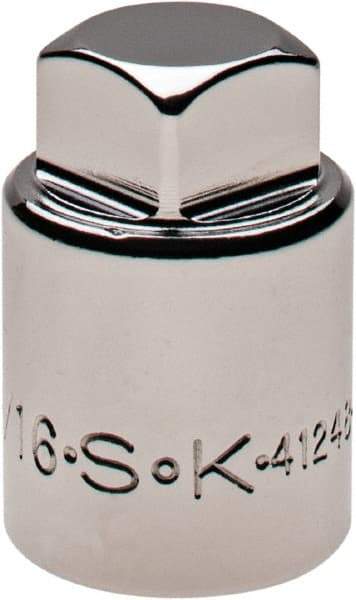 SK - 1/2" Drive, 9/16" Socket, Male Pipe Plug Socket - 4 Points, 1-3/8" OAL - Benchmark Tooling