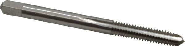 Interstate - #10-28 UNS 3B 4 Flute Bright Finish High Speed Steel Straight Flute Standard Hand Tap - Plug, Right Hand Thread, 2-3/8" OAL, H3 Limit, Oversize - Exact Industrial Supply