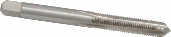 Interstate - 1/4-36 UNS 4 Flute Bright Finish High Speed Steel Straight Flute Standard Hand Tap - Plug, Right Hand Thread, 2-1/2" OAL, H2 Limit, Oversize - Exact Industrial Supply
