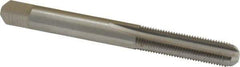 Interstate - 1/4-36 UNS 4 Flute Bright Finish High Speed Steel Straight Flute Standard Hand Tap - Bottoming, Right Hand Thread, 2-1/2" OAL, H2 Limit, Oversize - Exact Industrial Supply