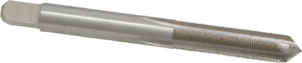 Interstate - 1/4-56 UNS 3B 4 Flute Bright Finish High Speed Steel Straight Flute Standard Hand Tap - Plug, Right Hand Thread, 2-1/2" OAL, H3 Limit, Oversize - Exact Industrial Supply