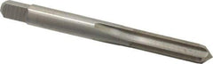 Interstate - 1/4-80 UNS 3B 4 Flute Bright Finish High Speed Steel Straight Flute Standard Hand Tap - Plug, Right Hand Thread, 2-1/2" OAL, H2 Limit, Oversize - Exact Industrial Supply