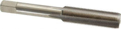 Interstate - 7/16-27 UNS 3B 4 Flute Bright Finish High Speed Steel Straight Flute Standard Hand Tap - Bottoming, Right Hand Thread, 3-5/32" OAL, H3 Limit, Oversize - Exact Industrial Supply