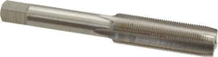 Interstate - 7/16-32 UNS 3B 4 Flute Bright Finish High Speed Steel Straight Flute Standard Hand Tap - Plug, Right Hand Thread, 3-5/32" OAL, H3 Limit, Oversize - Exact Industrial Supply