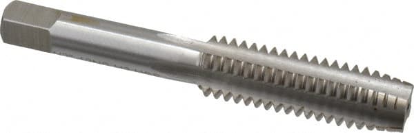 Interstate - 1/2-12 UNS 3B 4 Flute Bright Finish High Speed Steel Straight Flute Standard Hand Tap - Plug, Right Hand Thread, 3-3/8" OAL, H3 Limit, Oversize - Exact Industrial Supply