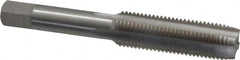 Interstate - 1/2-18 UNS 3B 4 Flute Bright Finish High Speed Steel Straight Flute Standard Hand Tap - Plug, Right Hand Thread, 3-3/8" OAL, H3 Limit, Oversize - Exact Industrial Supply