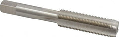 Interstate - 1/2-24 UNS 3B 4 Flute Bright Finish High Speed Steel Straight Flute Standard Hand Tap - Plug, Right Hand Thread, 3-3/8" OAL, H3 Limit, Oversize - Exact Industrial Supply