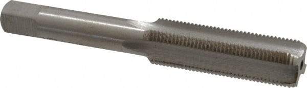 Interstate - 1/2-24 UNS 3B 4 Flute Bright Finish High Speed Steel Straight Flute Standard Hand Tap - Bottoming, Right Hand Thread, 3-3/8" OAL, H3 Limit, Oversize - Exact Industrial Supply