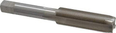Interstate - 1/2-27 UNS 3B 4 Flute Bright Finish High Speed Steel Straight Flute Standard Hand Tap - Plug, Right Hand Thread, 3-3/8" OAL, H3 Limit, Oversize - Exact Industrial Supply