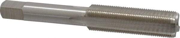 Interstate - 1/2-28 UNEF 4 Flute Bright Finish High Speed Steel Straight Flute Standard Hand Tap - Bottoming, Right Hand Thread, 3-3/8" OAL, H3 Limit, Oversize - Exact Industrial Supply