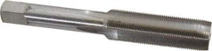 Interstate - 1/2-32 UNS 4 Flute Bright Finish High Speed Steel Straight Flute Standard Hand Tap - Plug, Right Hand Thread, 3-3/8" OAL, H3 Limit, Oversize - Exact Industrial Supply