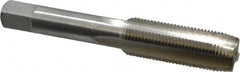 Interstate - 9/16-20 UNS 3B 4 Flute Bright Finish High Speed Steel Straight Flute Standard Hand Tap - Plug, Right Hand Thread, 3-19/32" OAL, H3 Limit, Oversize - Exact Industrial Supply