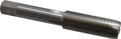 Interstate - 9/16-27 UNS 3B 4 Flute Bright Finish High Speed Steel Straight Flute Standard Hand Tap - Plug, Right Hand Thread, 3-19/32" OAL, H3 Limit, Oversize - Exact Industrial Supply