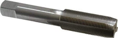 Interstate - 11/16-20 UNS 3B 4 Flute Bright Finish High Speed Steel Straight Flute Standard Hand Tap - Plug, Right Hand Thread, 4-1/32" OAL, H3 Limit, Oversize - Benchmark Tooling