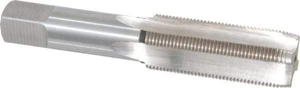Interstate - 7/8-18 UNS 4 Flute Bright Finish High Speed Steel Straight Flute Standard Hand Tap - Plug, Right Hand Thread, 4-11/16" OAL, H3 Limit, Oversize - Exact Industrial Supply