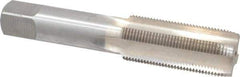 Interstate - 15/16-16 UNS 3B 4 Flute Bright Finish High Speed Steel Straight Flute Standard Hand Tap - Plug, Right Hand Thread, 4-29/32" OAL, H4 Limit, Oversize - Benchmark Tooling