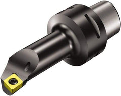 Sandvik Coromant - Left Hand Cut, Size C4, CCMT 09 T3 08 & CCMT 3(2.5)2 Insert Compatiblity, Internal Modular Turning & Profiling Cutting Unit Head - 27mm Ctr to Cutting Edge, 80mm Head Length, Through Coolant, Series CoroTurn 107 - Benchmark Tooling