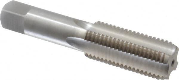 Interstate - 1-1/8 - 8 UNS 4 Flute Bright Finish High Speed Steel Straight Flute Standard Hand Tap - Bottoming, Right Hand Thread, 5-7/16" OAL, 2-9/16" Thread Length, H5 Limit, Oversize - Exact Industrial Supply