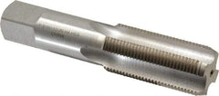 Interstate - 1-3/16 - 12 UNS 4 Flute Bright Finish High Speed Steel Straight Flute Standard Hand Tap - Bottoming, Right Hand Thread, 4" OAL, 1-1/2" Thread Length, H4 Limit, Oversize - Benchmark Tooling