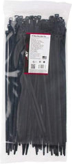 Made in USA - 15.093" Long Black Nylon Standard Cable Tie - 120 Lb Tensile Strength, 1.93mm Thick, 103.19mm Max Bundle Diam - Benchmark Tooling