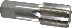 Interstate - 1-5/8 - 12 UNS 6 Flute Bright Finish High Speed Steel Straight Flute Standard Hand Tap - Bottoming, Right Hand Thread, 5" OAL, 2" Thread Length, H6 Limit, Oversize - Exact Industrial Supply