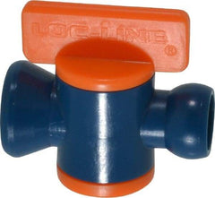 Loc-Line - 10 Piece, 1/4" ID Coolant Hose In-Line Valve - Female to Ball Connection, Acetal Copolymer Body, Unthreaded, Use with Loc-Line Modular Hose Systems - Benchmark Tooling