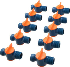 Loc-Line - 10 Piece, 1/2" ID Coolant Hose NPT Valve - Male to Female Connection, Acetal Copolymer Body, 1/2 NPT, Use with Loc-Line Modular Hose Systems - Benchmark Tooling