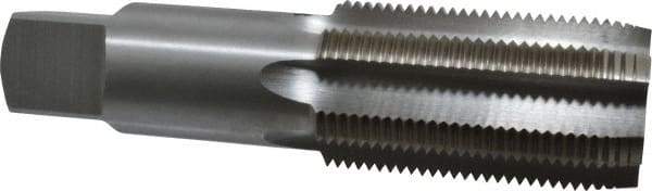 Interstate - 2-8 UNS 6 Flute Bright Finish High Speed Steel Straight Flute Standard Hand Tap - Plug, Right Hand Thread, 7-5/8" OAL, 3-9/16" Thread Length, H6 Limit, Oversize - Exact Industrial Supply
