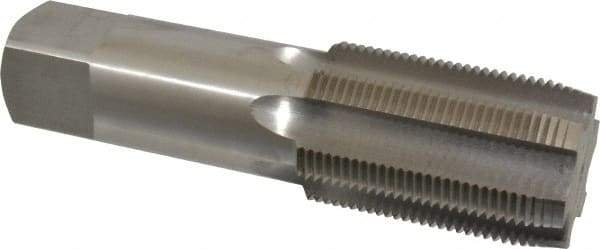 Interstate - 2-1/4 - 8 UNS 6 Flute Bright Finish High Speed Steel Straight Flute Standard Hand Tap - Plug, Right Hand Thread, 8-1/4" OAL, 3-9/16" Thread Length, H6 Limit, Oversize - Exact Industrial Supply