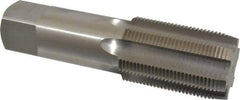 Interstate - 2-1/4 - 8 UNS 6 Flute Bright Finish High Speed Steel Straight Flute Standard Hand Tap - Plug, Right Hand Thread, 8-1/4" OAL, 3-9/16" Thread Length, H6 Limit, Oversize - Exact Industrial Supply