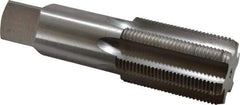Interstate - 2-1/4 - 8 UNS 6 Flute Bright Finish High Speed Steel Straight Flute Standard Hand Tap - Bottoming, Right Hand Thread, 8-1/4" OAL, 3-9/16" Thread Length, H6 Limit, Oversize - Exact Industrial Supply