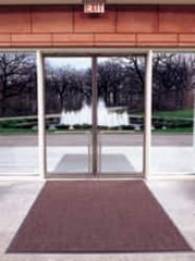 Entrance Mat: 3' Long, 2' Wide, Blended Yarn Surface Indoor, Heavy-Duty Traffic, Vinyl Base, Brown