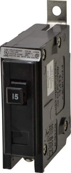 Eaton Cutler-Hammer - 15 Amp, 120/240 VAC, 24 VDC, 48 VDC, 80 VDC, 1 Pole, Bolt On Miniature Circuit Breaker - Thermal Magnetic Trip, 14-4 AWG, 2-3/8 Inch Deep x 2-15/16 Inch High x 1 Inch Wide - Benchmark Tooling