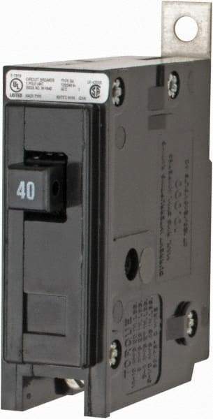 Eaton Cutler-Hammer - 40 Amp, 120/240 VAC, 24 VDC, 48 VDC, 80 VDC, 1 Pole, Bolt On Miniature Circuit Breaker - Thermal Magnetic Trip, 14-4 AWG, 2-3/8 Inch Deep x 2-15/16 Inch High x 1 Inch Wide - Benchmark Tooling