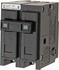 Eaton Cutler-Hammer - 50 Amp, 120/240 VAC, 24 VDC, 48 VDC, 80 VDC, 2 Pole, Plug In Miniature Circuit Breaker - Thermal Magnetic Trip, 14-4 AWG, 2-3/8 Inch Deep x 2-15/16 Inch High x 2 Inch Wide - Benchmark Tooling