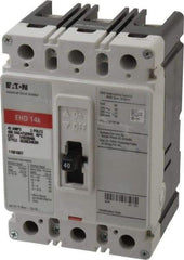 Eaton Cutler-Hammer - 40 Amp, 250 VDC, 480 VAC, 3 Pole, Molded Case Circuit Breaker - Thermal Magnetic Trip, 18 kA at 240 VAC Breaking Capacity, 14-1/0 AWG, 3-3/8 Inch Deep x 6 Inch High x 4-1/8 Inch Wide - Benchmark Tooling