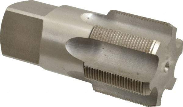 Interstate - 2-1/2 - 12 UNS 6 Flute Bright Finish High Speed Steel Straight Flute Standard Hand Tap - Bottoming, Right Hand Thread, 5-1/4" OAL, 2" Thread Length, H6 Limit, Oversize - Exact Industrial Supply