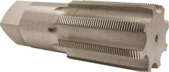 Interstate - 3-1/2 - 8 UNS 8 Flute Bright Finish High Speed Steel Straight Flute Standard Hand Tap - Plug, Right Hand Thread, 10-1/4" OAL, 4-15/16" Thread Length, H8 Limit, Oversize - Exact Industrial Supply