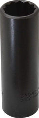 Proto - 3/4", 1/2" Drive, Deep Hand Socket - 12 Points, 3-1/4" OAL, Alloy Steel, Black Finish - Benchmark Tooling